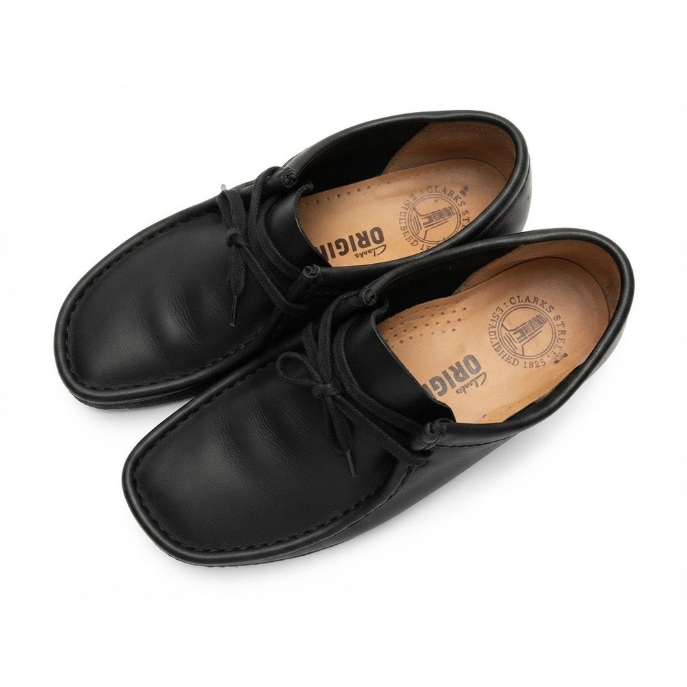 Clarks Originals Black Leather Wallabee Shoes Men's Size 7.5 M Casual Lace Up